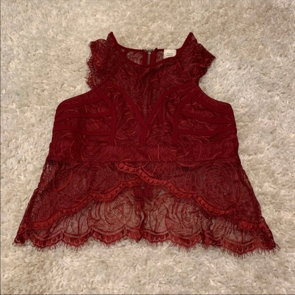 L' Patricia Red Lace Bra Crop Top 👚😍🤗 - Picture 2 of 5